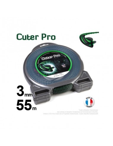 Fil débroussailleuse Cuter' Pro ®. Coque 3 mm x 55 m. Hélicoïdal.