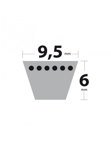 Courroie tondeuse 3L500 Kevlar Trapézoïdale. 9,5 mm x 1270 mm.