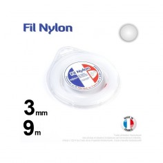 Fil débroussailleuse nylon Rond. 3 mm x 9 m. Coque. Blanc
