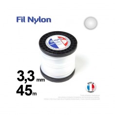 Fil débroussailleuse nylon Rond. 3,3 mm x 45 m. Bobine. Blanc