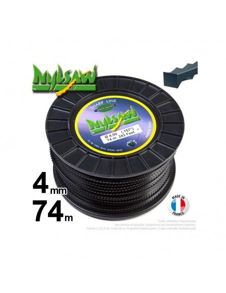 Fil débroussailleuse nylsaw ®. Bobine 4 mm x 74 m