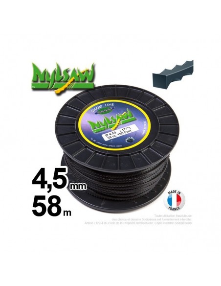 Fil débroussailleuse nylsaw ®. Bobine 4,5 mm x 58 m