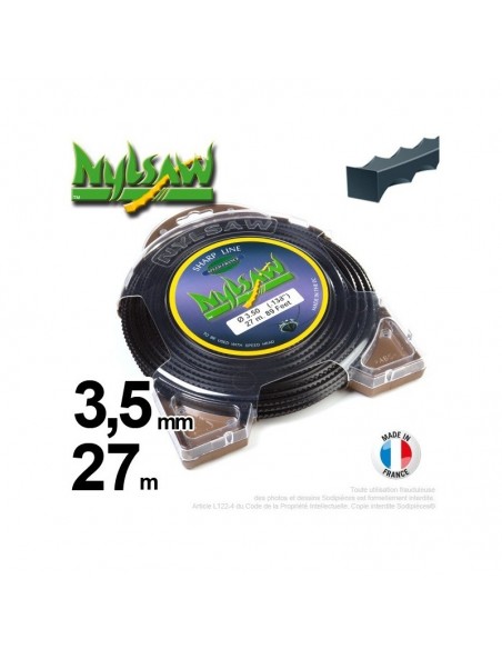 Fil débroussailleuse nylsaw ®. Coque 3,5 mm x 27 m