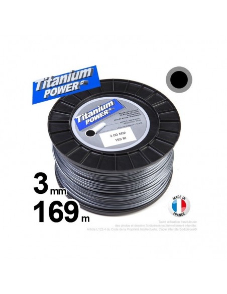 Fil débroussailleuse Titanium ®. Bobine rond 3 mm x 169 m