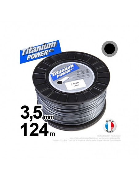 Fil débroussailleuse Titanium ®. Bobine rond 3.5 mm x 124 m