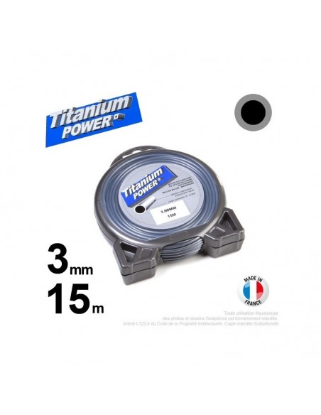 Fil débroussailleuse Titanium ®. Coque rond 3 mm x 15 m
