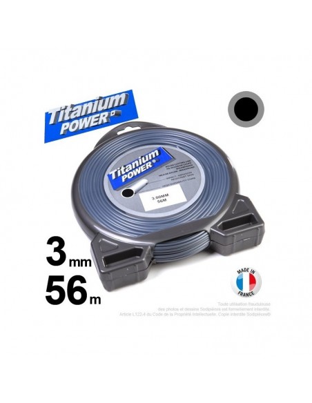 Fil débroussailleuse Titanium ®. Coque rond 3 mm x 56 m