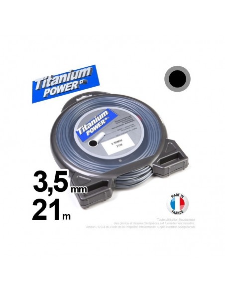 Fil débroussailleuse Titanium ®. Coque rond 3.5 mm x 21 m