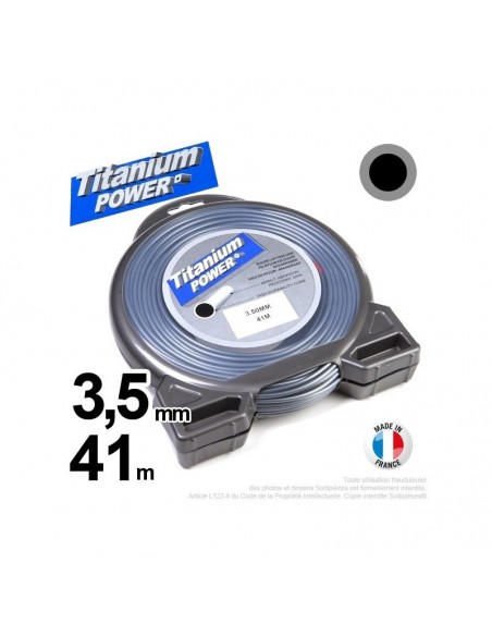 Fil débroussailleuse Titanium ®. Coque rond 3.5 mm x 41 m