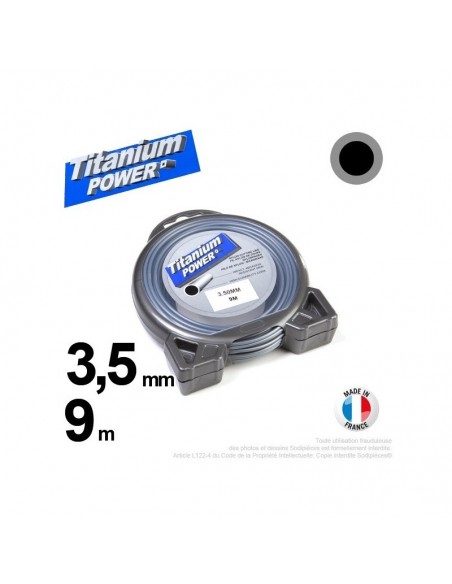 Fil débroussailleuse Titanium ®. Coque rond 3.5 mm x 9 m