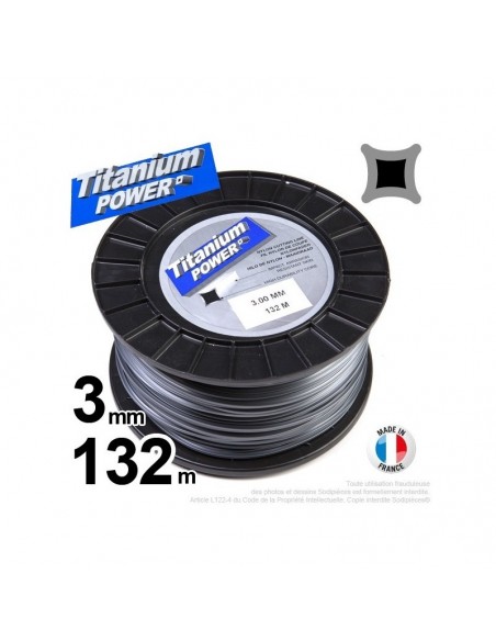 Fil débroussailleuse Titanium ®. Carré. Bobine : 3 mm x 132 m