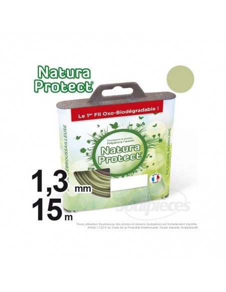 Fil Natura Protect Oxo-biodégradable, coque rond 1,3 mm x 15 m