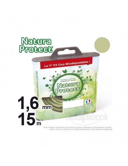 Fil Natura Protect Oxo-biodégradable, coque rond 1,6 mm x 15 m