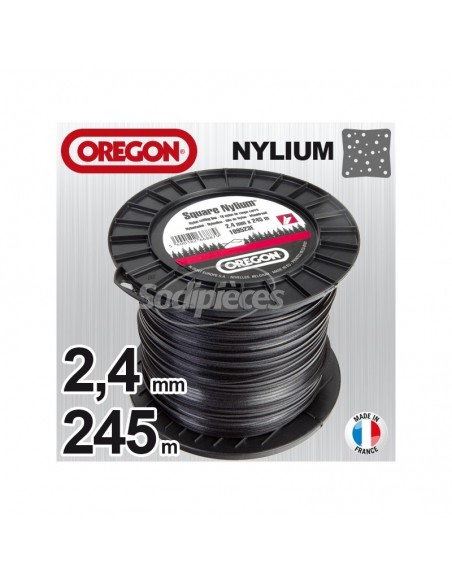 Fil Orégon Nylium carré. 2,4 mm x 245 m pour débroussailleuse