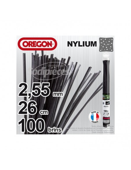 Fil Orégon Nylium carré. 2,55 mm. 100 Brins pour débroussailleuse