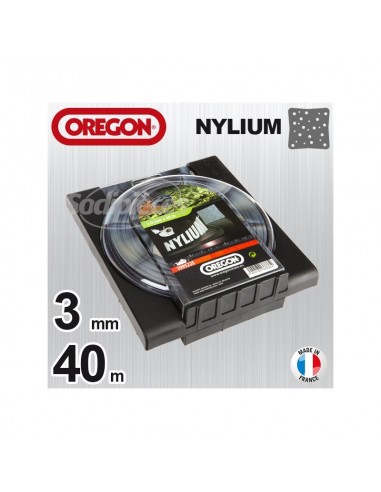 Fil Orégon Nylium carré. 3 mm x 40 m pour débroussailleuse