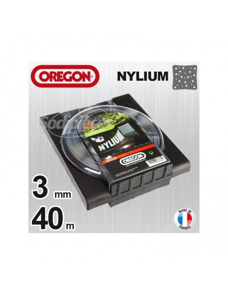 Fil Orégon Nylium carré. 3 mm x 40 m pour débroussailleuse