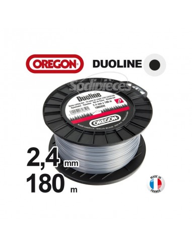 Fil Orégon Duoline rond. 2,4 mm x 180 m pour débroussailleuse