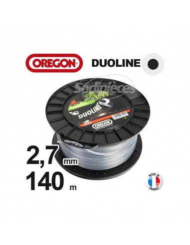 Fil Orégon Duoline rond. 2,7 mm x 140 m pour débroussailleuse