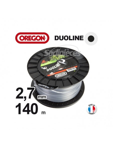 Fil Orégon Duoline rond. 2,7 mm x 140 m pour débroussailleuse