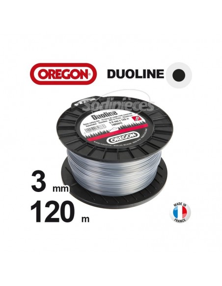Fil Orégon Duoline rond. 3 mm x 120 m pour débroussailleuse