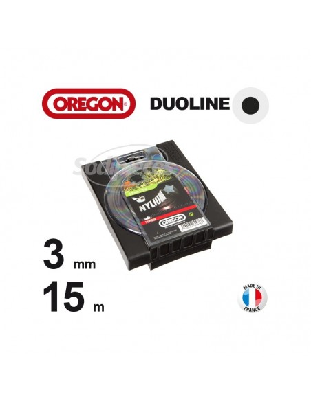 Fil Orégon Duoline rond. 3 mm x 15 m pour débroussailleuse