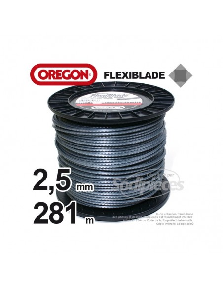 Fil Orégon FlexiBlade® carré. 2,5 mm x 281 m pour débroussailleuse