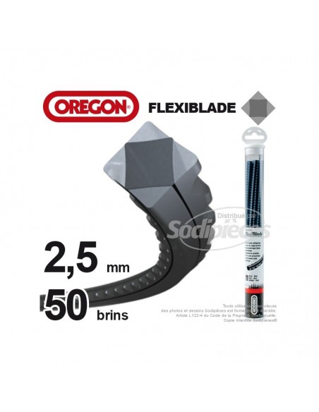 Fil Orégon FlexiBlade® carré. 2,5 mm. 50 brins pour débroussailleuse