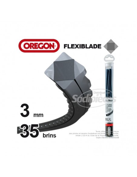 Fil Orégon FlexiBlade® carré. 3 mm. 35 brins pour débroussailleuse