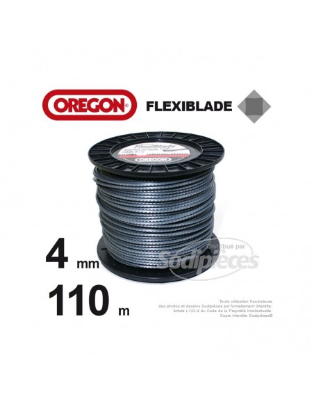 Fil Orégon FlexiBlade® carré. 4 mm x 110 m pour débroussailleuse