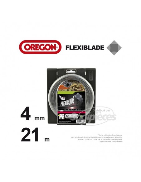 Fil Orégon FlexiBlade® carré. 4 mm x 21 m pour débroussailleuse