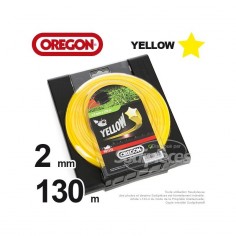 Fil Orégon Yellow étoilé jaune. 2 mm x 130 m pour débroussailleuse