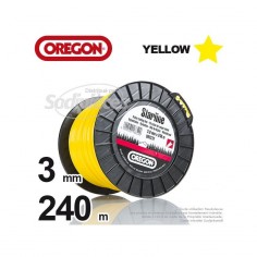 Fil Orégon Yellow étoilé jaune. 3 mm x 240 m pour débroussailleuse