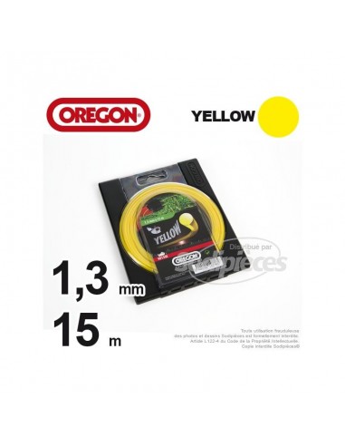Fil Orégon Yellow rond jaune. 1,3 mm x 15 m pour débroussailleuse