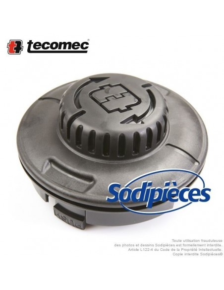 Kit tête débroussailleuse Tecomec Easy Work Ø130 mm. Couvercle inférieur + bouton