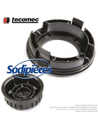 Kit tête débroussailleuse Tecomec Easy Work Ø130 mm. Couvercle inférieur + bouton