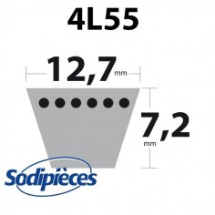 Courroie tondeuse 4L55 Kevlar Trapézoïdale. 12,7 mm x 1397 mm. 2