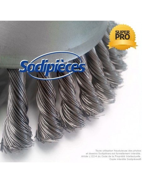 Brosse conique Pro pour désherbage Ø 230 mm, Al 20 mm. Par 5