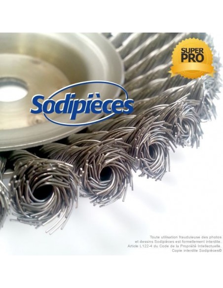 Brosse conique Pro pour désherbage Ø 230 mm, Al 20 mm. Par 5