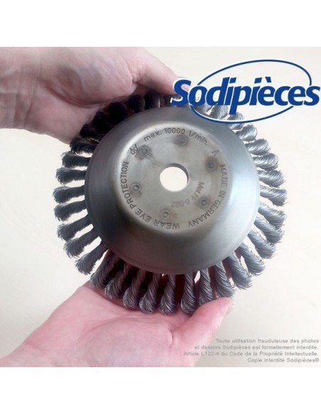 Brosse conique Pro pour désherbage Ø 230 mm, Al 20 mm. Par 5