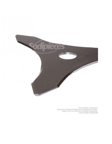 Lame 3 dents. Ø 255 mm. Al 25,4 mm. Ep 3 mm. Pour débroussailleuse