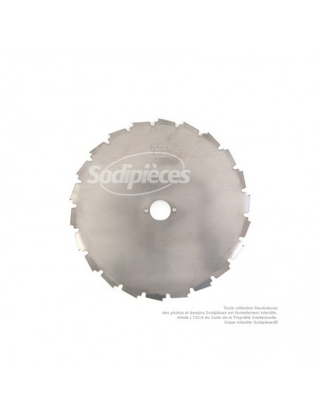 Lame disque 22 dents à gouges dentée Ø 225 mm. Al 25,4 mm. Ep 1,8 mm