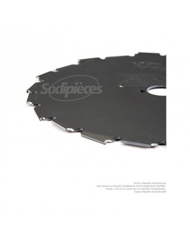 Lame disque 22 dents à gouges dentée Ø 225 mm. Al 25,4 mm. Ep 1,8 mm