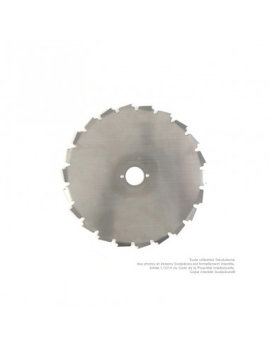 Lame disque 22 dents à gouges dentées Ø 200 mm. Al 25,4 mm. E 1,6 mm