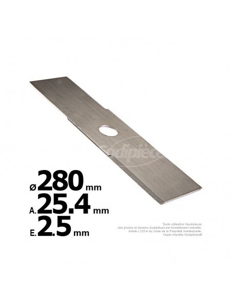 Lame droite. Ø 280 mm. Al 25,4 mm. Ep 2,5 mm.