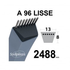 Courroie tondeuse A96 Trapézoïdale. 13 mm x 2488 mm.