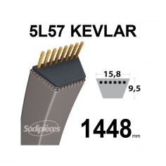 Courroie tondeuse 5L57 Kevlar Trapézoïdale. 15,8 mm x 1448 mm.