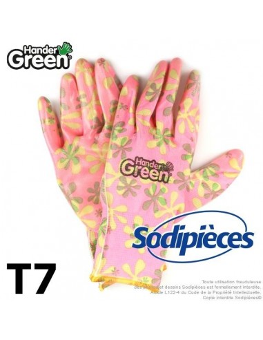 Gants imprimés féminins. Travaux jardin. HanderGreen® T7