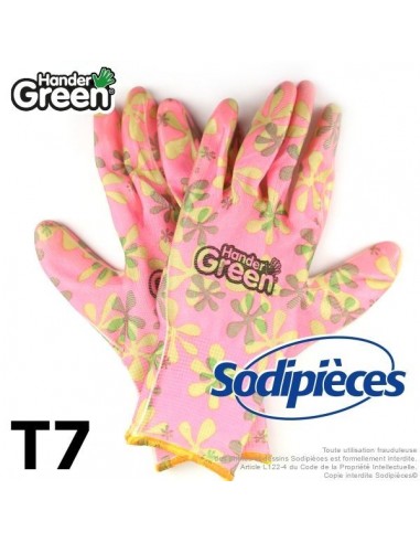 Gants imprimés féminins. Travaux jardin. HanderGreen® T7
