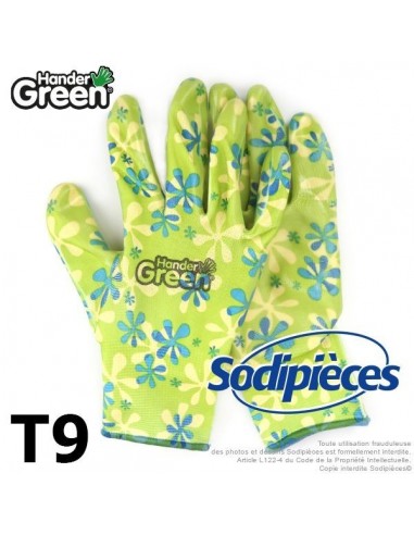 Gants imprimés féminins. Travaux jardin. HanderGreen® T9